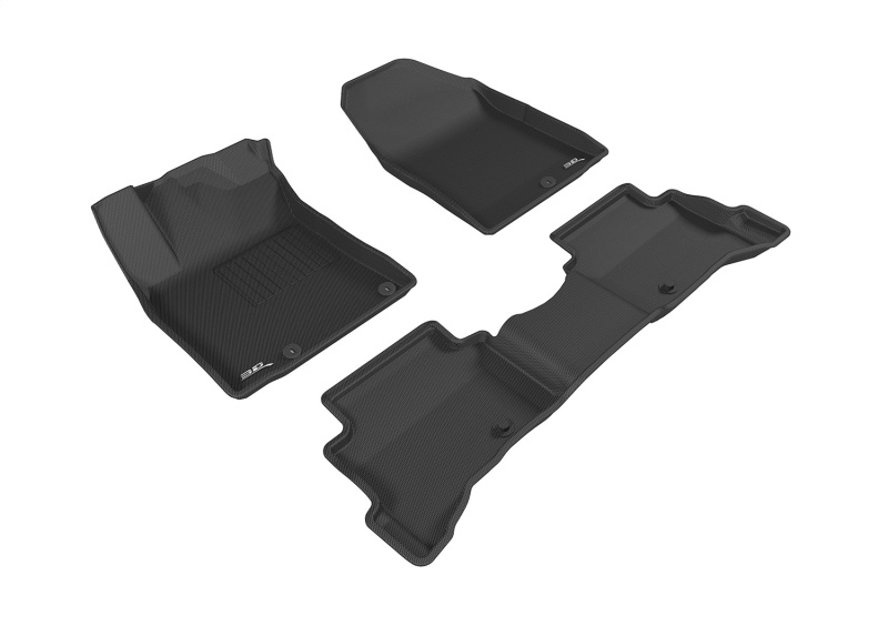 3D MAXpider 2017-2019 Hyundai Ioniq Hybrid/Ioniq Plug-in Kagu 1st & 2nd Row Floormats - Black - L1HY07801509