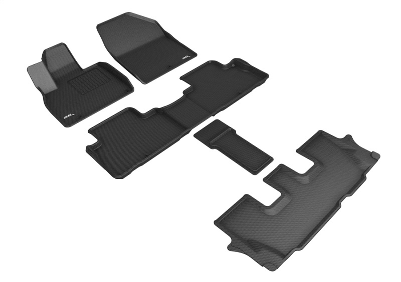 3D MAXpider 2020 Kia Telluride Kagu 1st & 2nd & 3rd Row Floormats - Black - L1KA05101509