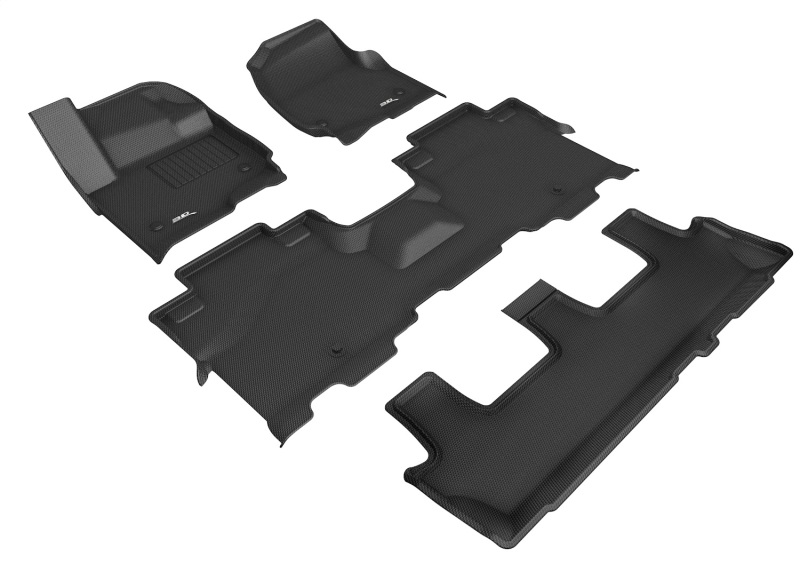3D MAXpider 2018-2020 Lincoln Navigator Kagu 1st & 2nd & 3rd Row Floormats - Black - L1LC01101509