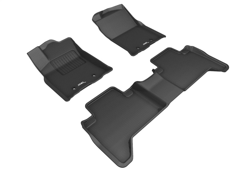 3D MAXpider 2018-2020 Toyota Tacoma Double Cab Kagu 1st & 2nd Row Floormats - Black - L1TY25101509