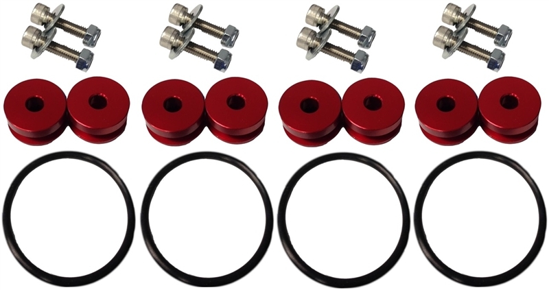 Torque Solution Billet Bumper Quick Release Kit Combo (Red): Universal - TS-UNI-026RC