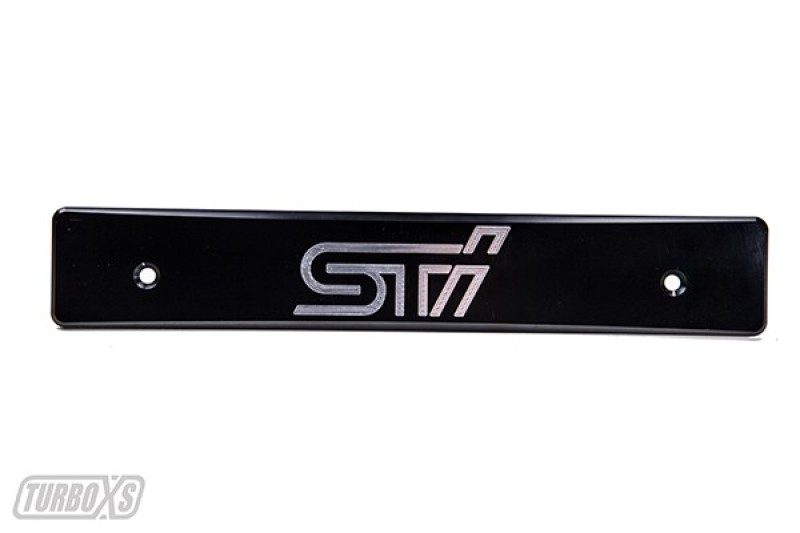 Turbo XS 15-17 Subaru WRX/STi Billet Aluminum License Plate Delete Black Machined STi Logo - WS15-LPD-BLK-STI