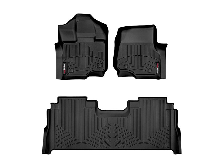 WeatherTech 15 Ford F-150 (Supercrew and Supercab Only) Front & Rear FloorLiners - Black - 44697-1-6