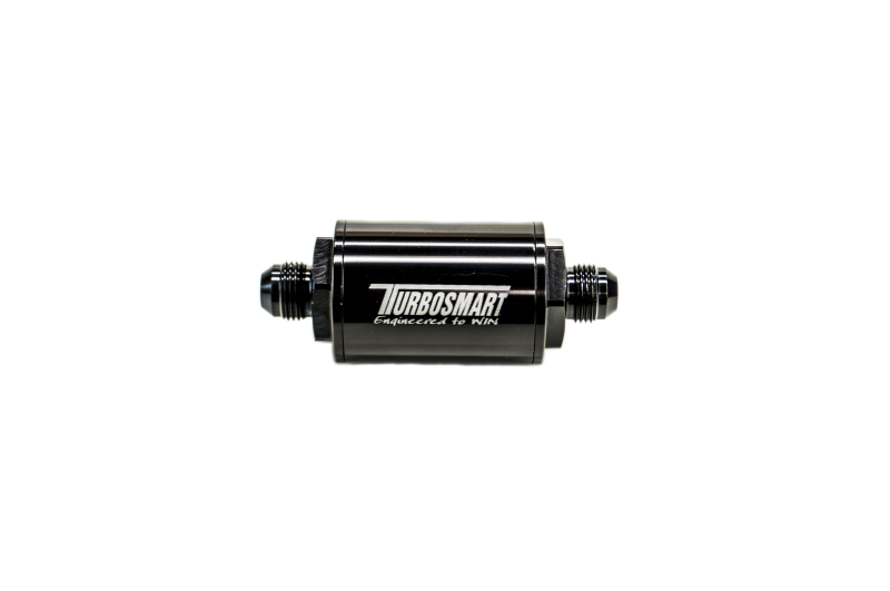 Turbosmart FPR Billet Inline Fuel Filter 1.75in OD 3.825in Length AN-6 Male Inlet - Black - TS-0402-1130