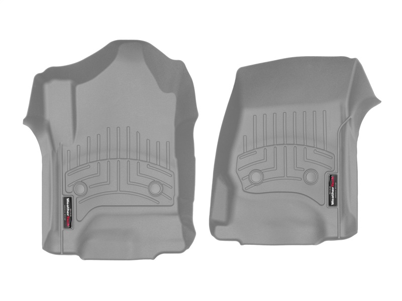 WeatherTech 2014+ Chevrolet Silverado 1500 Front FloorLiner - Grey (Fits w/ Floor Mounted Shifter) - 467221