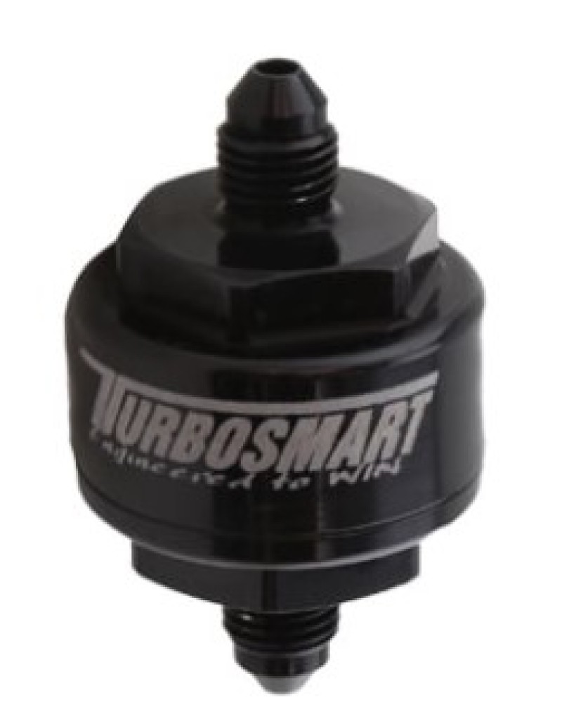 Turbosmart Billet Turbo Oil Feed Filter w/ 44 Micron Pleated Disc AN-4 Male Inlet - Black - TS-0804-1002