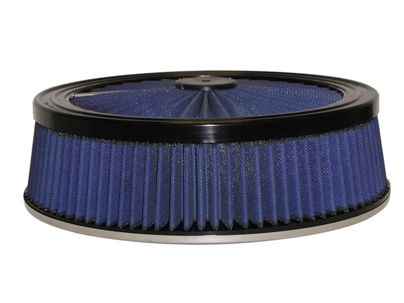 aFe MagnumFLOW Air Filters Round Racing P5R A/F TOP Racer 14D x 4H (Blk/Blue) - 18-31404