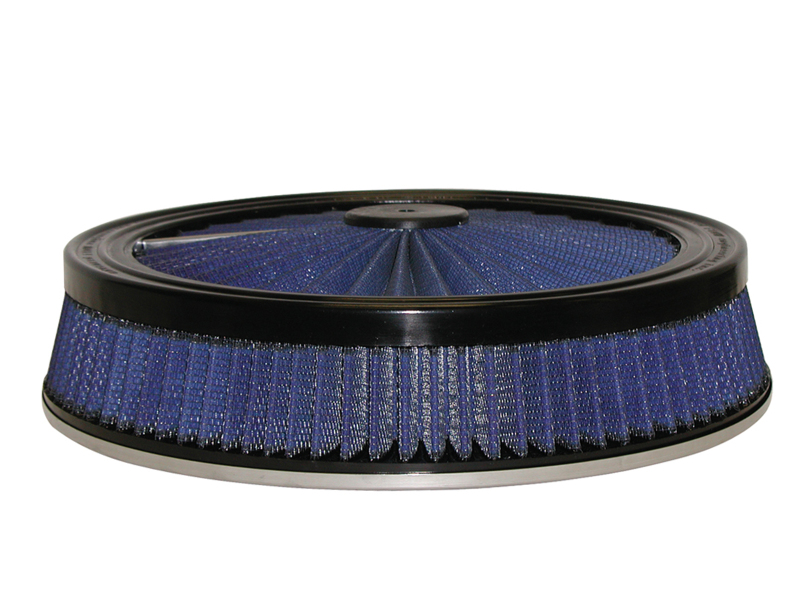 aFe MagnumFLOW Air Filters Round Racing P5R A/F TOP Racer 14D x 3H (Blk/Blue) - 18-31403