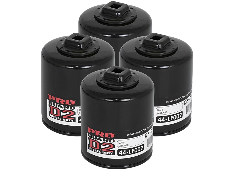 aFe Pro GUARD D2 Oil Filter 03-06 GM Trucks V8 4.8L/5.3L/6.0L (4 Pack) - 44-LF009-MB