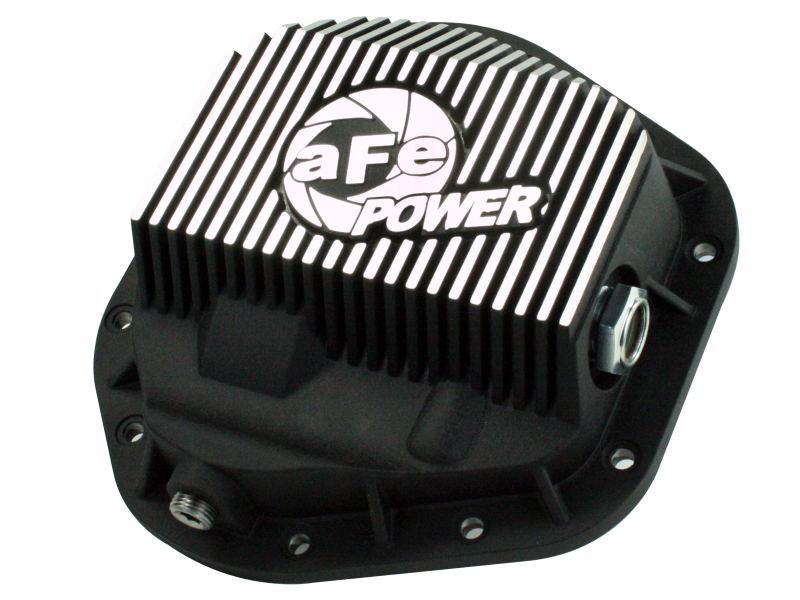 aFe Power Front Differential Cover 5/94-12 Ford Diesel Trucks V8 7.3/6.0/6.4/6.7L (td) Machined Fins - 46-70082