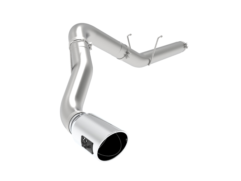 aFe ATLAS 5in Alum Steel DPF-Back Exhaust System w/Polished Tip 19-20 Ram Diesel Trucks L6-6.7L (td) - 49-02075-P