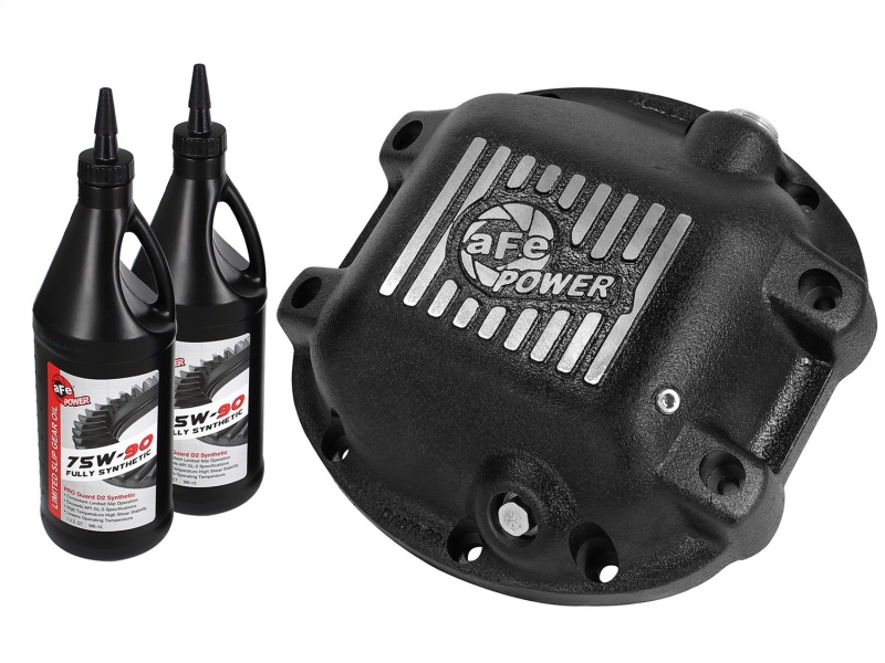 aFe Power Differential Cover Machined Fins 97-15 Jeep Dana 30 w/ 75W-90 Gear Oil 2 QT - 46-70192-WL