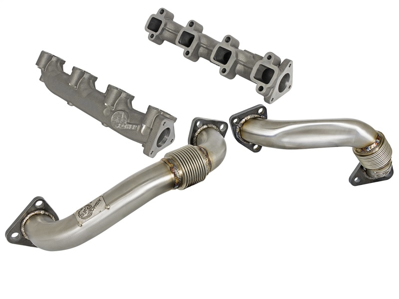 aFe 01-04 GM V8-6.6L LB7 Twisted Steel Manifold w/ Up Pipe - 48-34009-PK