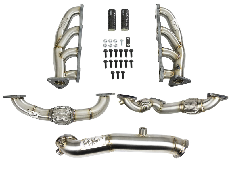 aFe Twisted Steel Headers Up-Pipes & Down-Pipe 11-15 GM Diesel Trucks V8-6.6L (td) LML - 48-34139