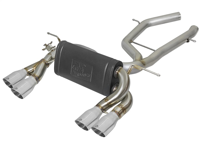 aFe MACH Force-Xp 2-1/2in SS Axle Back Exhaust w/Polished Tips 15+ BMW M3/M4 (F80/F82) L6 3.0L (tt) - 49-36338-P