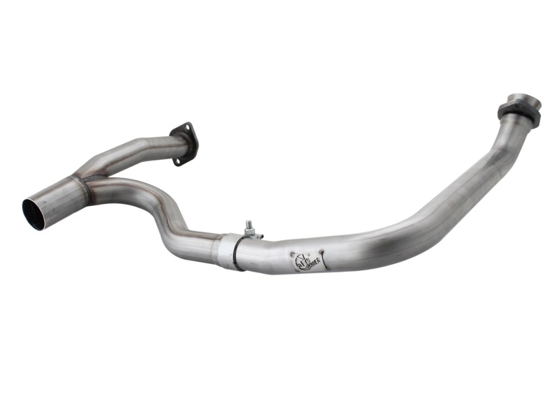 aFe Power Twisted Steel Y-Pipe Stainless Steel 2.5in 12-14 Jeep Wrangler V6 3.6L - 48-46208