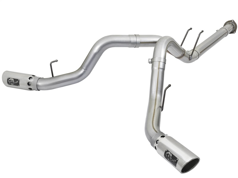 aFe ATLAS 4in DPF-Back Alum Steel Exhaust System w/Polished Tip 2017 Ford Diesel Trucks V8-6.7L (td) - 49-03092-P