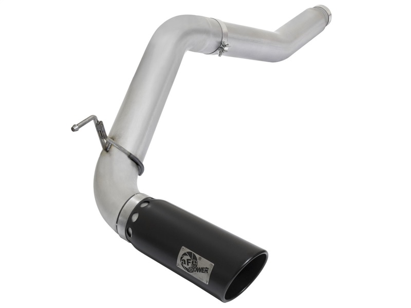 aFe Atlas Exhaust 5in DPF-Back Al Steel 2016 Nissan Titan XD V8-5.0L Black Tip - 49-06112-B