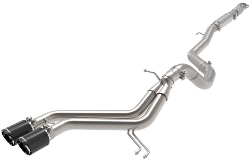 aFe Takeda 2-1/2in to 3in  SS-304 Cat-Back Exhaust w/ C/F Tips 13-17 Hyundai Veloster L4-1.6L - 49-37018-C