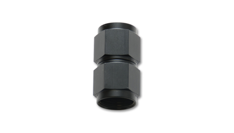 Vibrant Fitting Straight Coupler Union Adapter Female -10 AN to Female -12 AN Aluminum Black Anodize - 10710