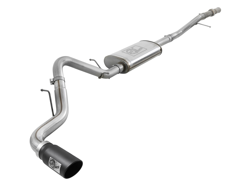 afe Apollo GT Series 2019 GM Silverado/Sierra 1500 4.3L/5.3L 409 SS CatBack Exhaust System w/Blk Tip - 49-44107-B