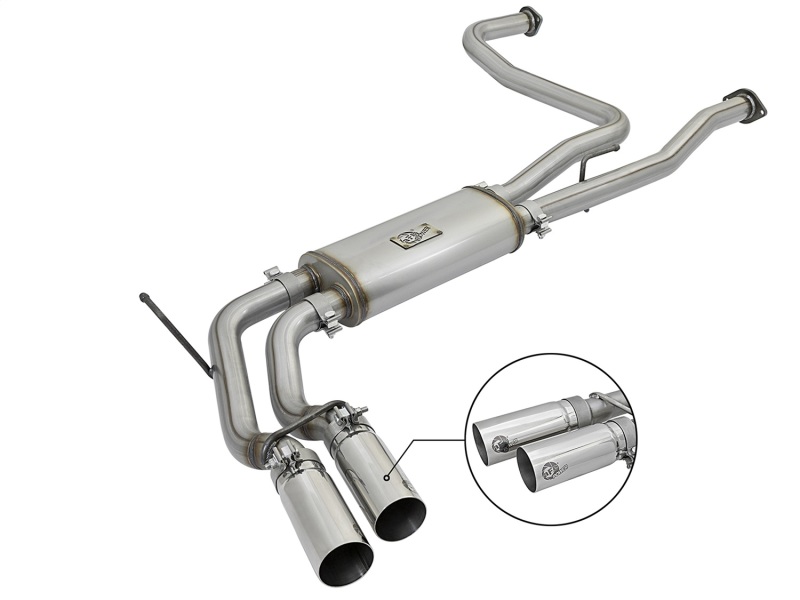 aFe Rebel Series 3in SS Cat-Back Exhaust System w/ Polished Tip 04-15 Nissan Titan V8 5.6L - 49-46124-P