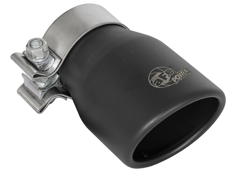 aFe MACH Force-XP 409 SS Single Wall Universal Clamp On Exhaust Tip - Black - 49T25354-B06