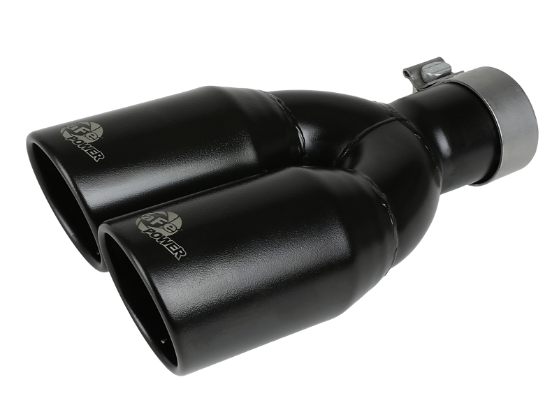 MACH Force-Xp 409 Stainless Steel Clamp-on Exhaust Tip 2.5in Inlet 3.5in Outlet - Black - 49T25374-B12