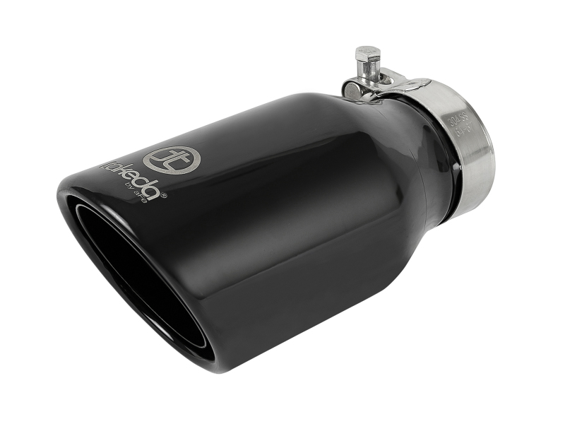aFe Takeda 304 Stainless Steel Clamp-On Exhaust Tip 2.5in.Inlet / 4in Outlet - Black - 49T25404-B08