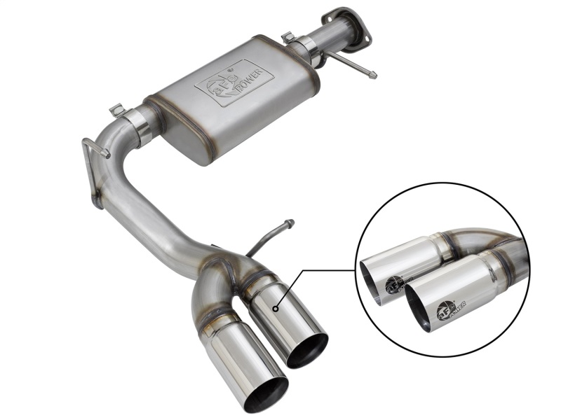 aFe Rebel Series CB 3in Middle Side Exit SS Exht w/Polish Tips 15-17 Chevy Colorado / GMC Canyon - 49-44061-P