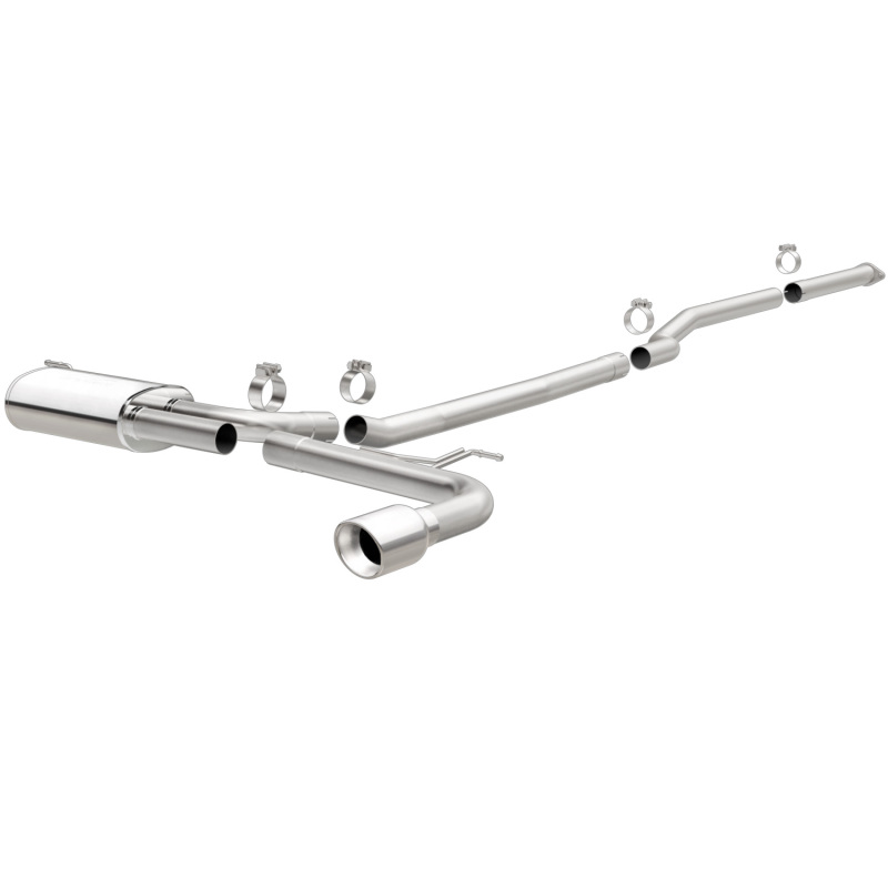 MagnaFlow Cat Back, SS, 2.5in, Street, Single Straight Pass. Polished 4in Tip, 2015 Ford Fusion 2.5L - 19096