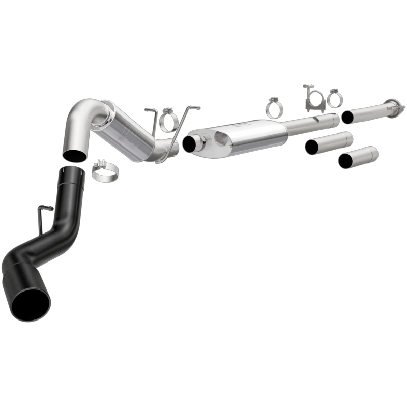 MagnaFlow 11-19 GM 2500/3500 6.0L 4in Single Passenger Side Rear Exit Cat-Back Exhaust w/Black Tips - 19376