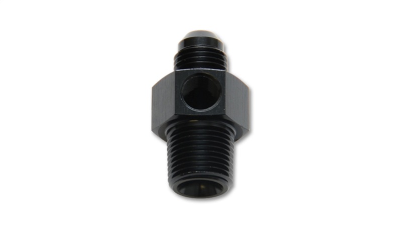 Vibrant -6AN Male to 3/8in NPT Male Union Adapter Fitting w/ 1/8in NPT Port - 16496