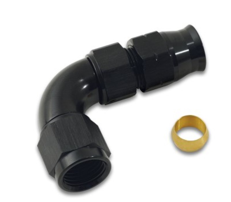 Vibrant 1/2In Tube to -8AN Female 90 Degree Union Adapter Fitting w/ Olive Inserts - 16568