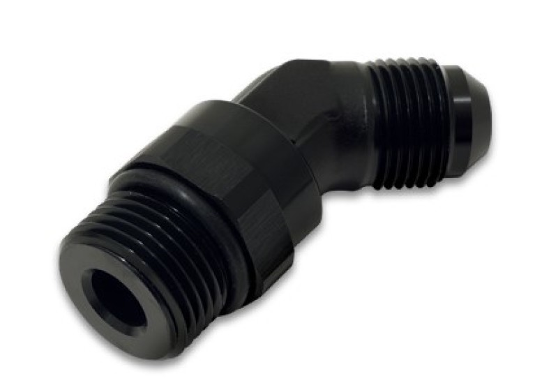 Vibrant -10AN Male to Male -10AN Straight Cut 45 Degree Adapter Fitting - Anodized Black - 16948