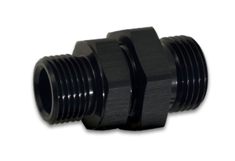 Vibrant -8AN ORB Male to Male Union Adapter - Anodized Black - 16982