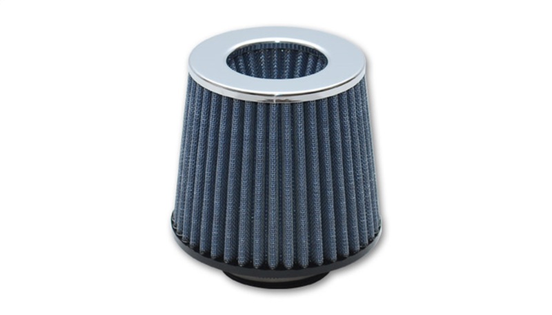 Vibrant Open Funnel Perf Air Filter (5in Cone O.D. x 5in Tall x 2.5in inlet I.D.) Chrome Filter Cap - 1921C