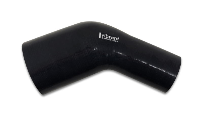 Vibrant 2.00in ID x 2.50in ID Gloss Black Silicone 45 Degree Transition Elbow - 19757