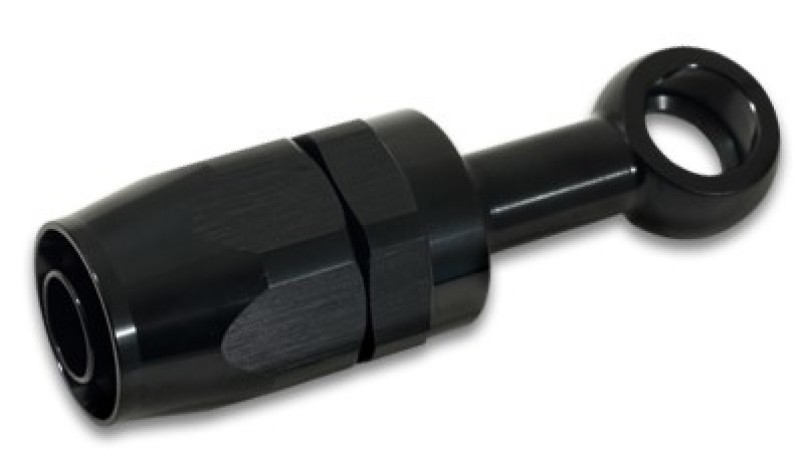 Vibrant -8AN Banjo Hose End Fitting for use with M10 or 3/8in Banjo Bolt - Aluminum Black - 24082