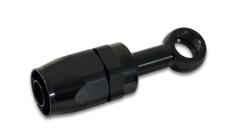 Vibrant -10AN Banjo Hose End Fitting for use with M16 or 5/8in Banjo Bolt - Aluminum Black - 24105