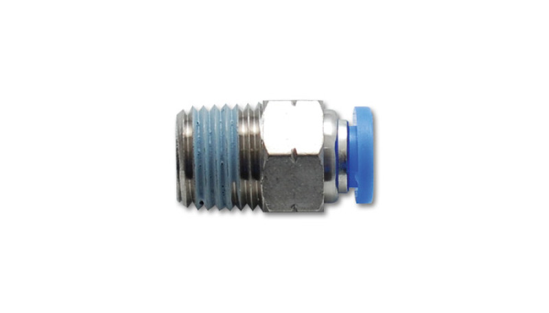 Vibrant Male Straight Pneumatic Vacuum Fitting (1/8in NPT Thread) - for 1/4in (6mm) OD tubing - 2662