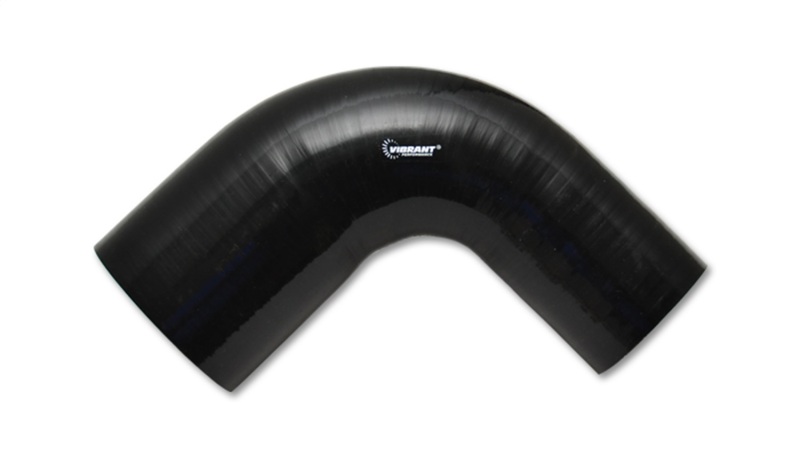 Vibrant 4 Ply Reinforced Silicone 90 degree Transition Elbow - 2.75in I.D. x 3in I.D. (BLACK) - 2783