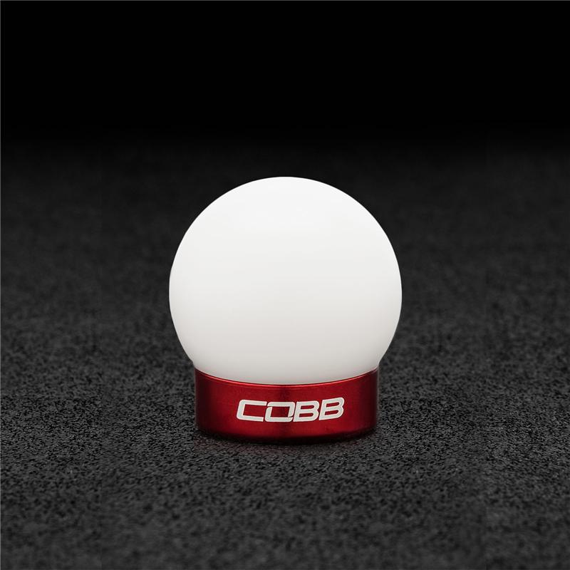 Cobb Ford Mustang Shift Knob White with Red Base - 2M1350-W-RD