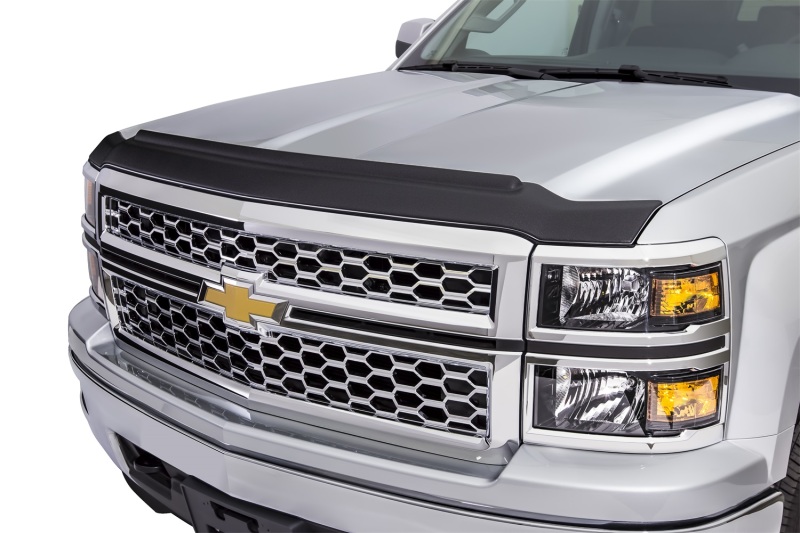 AVS 07-13 GMC Sierra 1500 Aeroskin II Textured Low Profile Hood Shield - Black - 436003