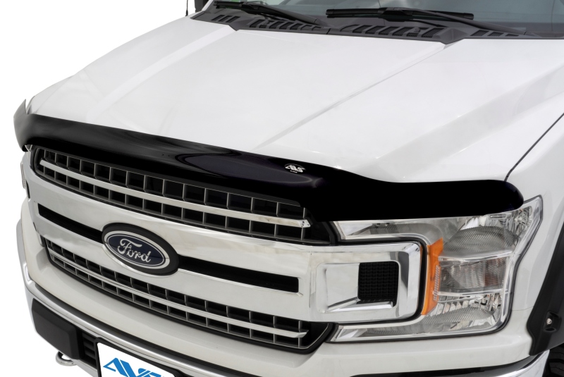 AVS 08-10 Ford F-250 (Behind Grille) Bugflector Deluxe 3pc Medium Profile Hood Shield - Smoke - 45056