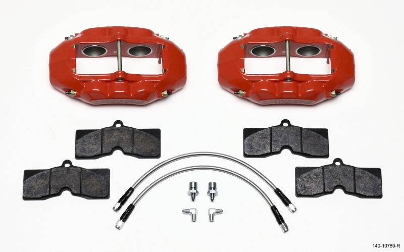 Wilwood D8-4 Front Caliper Kit Red Corvette C2 / C3 65-82 - 140-10789-R