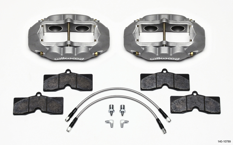 Wilwood D8-4 Front Caliper Kit Clear Corvette C2 / C3 65-82 - 140-10789