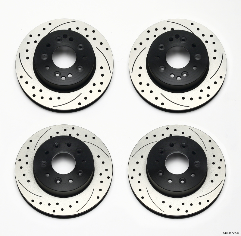 Wilwood Rotor Kit Front/Rear-Drilled 65-82 Corvette C2/C3 (1Pc Rotors) - 140-11727-D