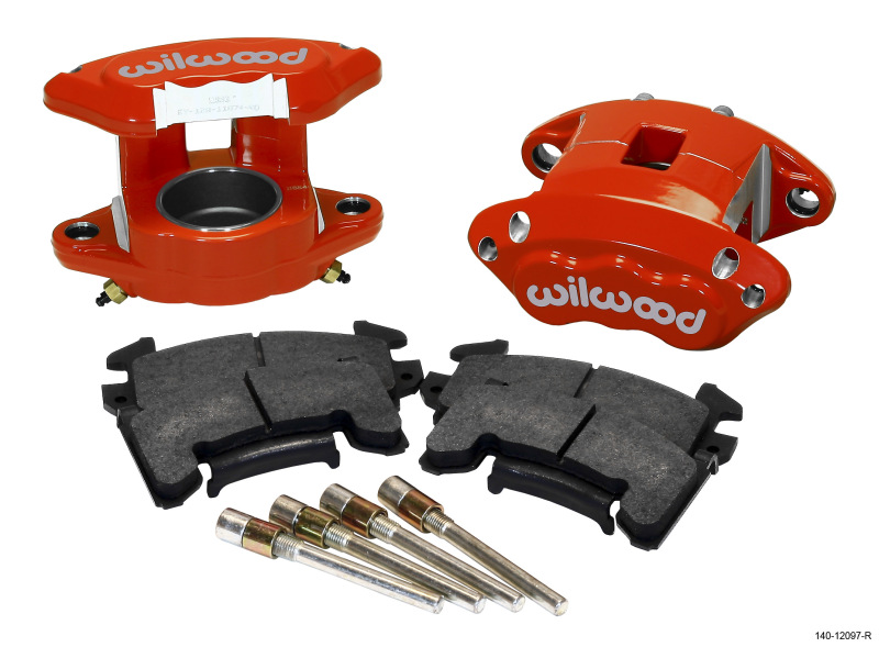 Wilwood D154 Front Caliper Kit - Red 2.50in Piston 1.04in Rotor - 140-12097-R