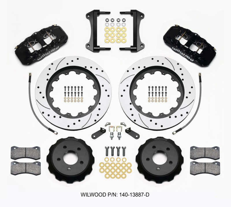 Wilwood AERO6 Front Hat Kit 15.00 Drilled 2015-Up Mustang w/Lines - 140-13887-D